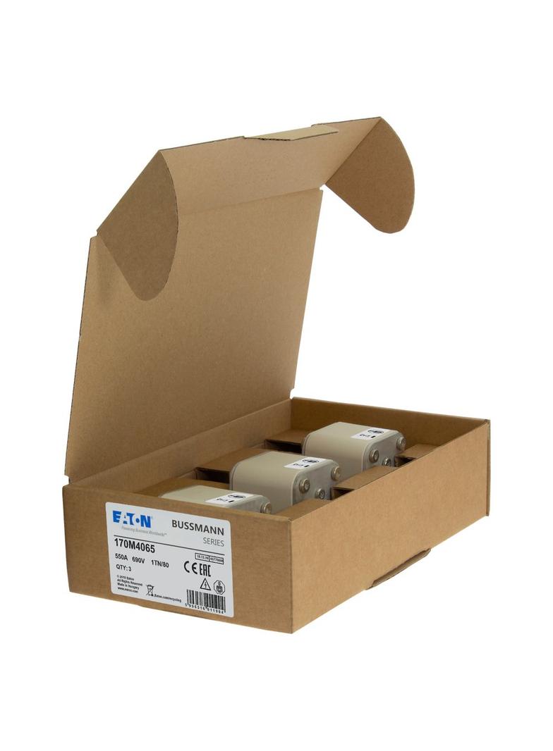 550A 690V 1TN/80 aR INDICATOR FUSE Wkładka szybka 550A AC 690V DIN 1 53x66x108 mm aR DIN 170M4065 EA