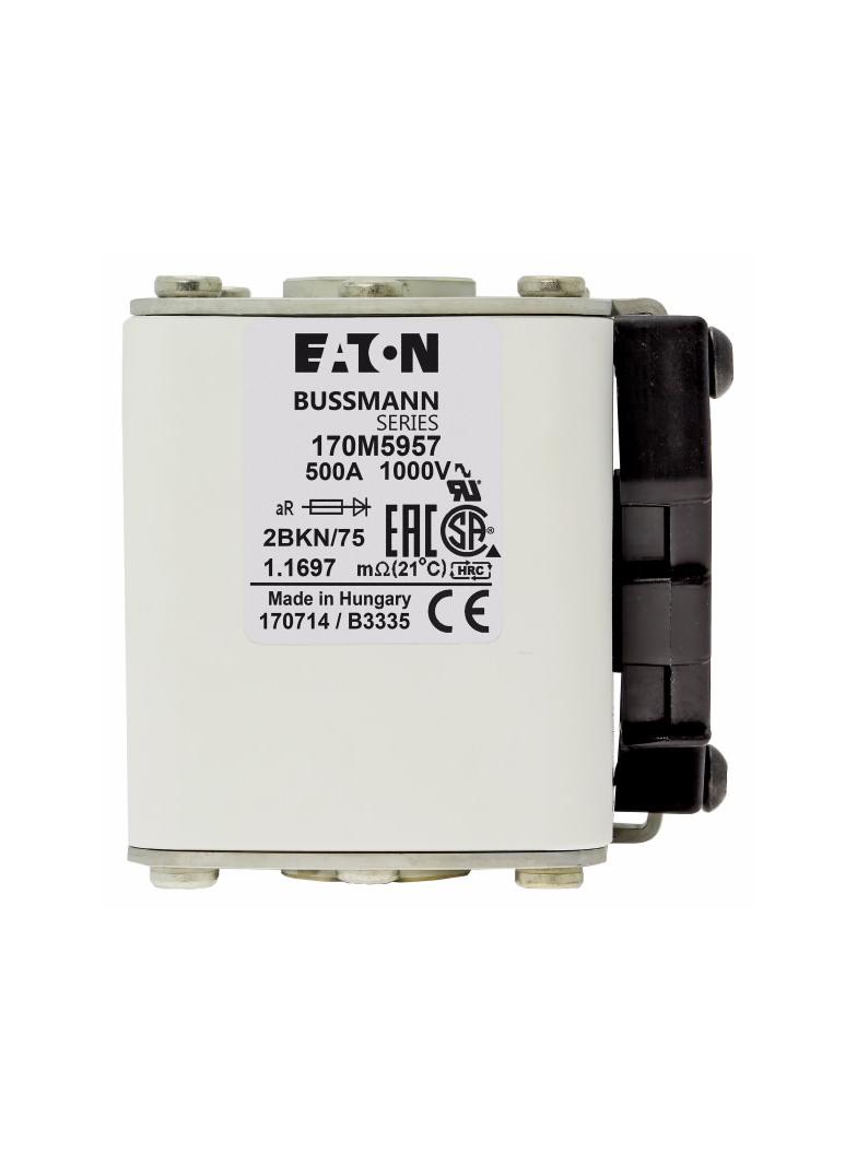 FUSE 500A 1000V 2BKN/75 AR UR Wkładka szybka 500A AC 1000V rozmiar 2 59x77x75 mm aR IEC UL 170M5957