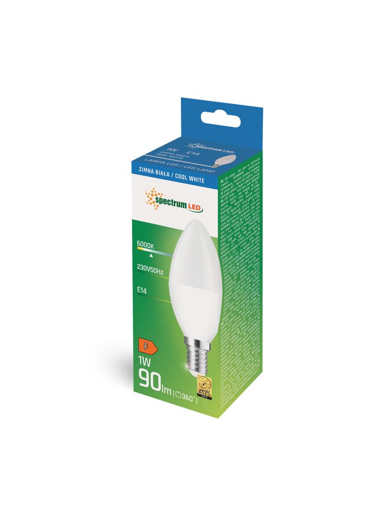 LED ŚWIECOWA E-14 230V 1W CW SPECTRUM