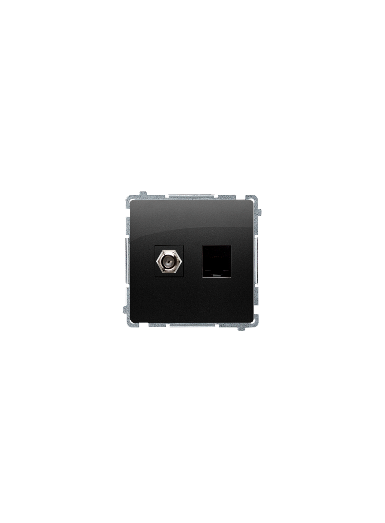 "Simon BASIC WMUA-0510xx-Y011 Gniazdo antenowe typu F + RJ45 kat.6 (moduł)
