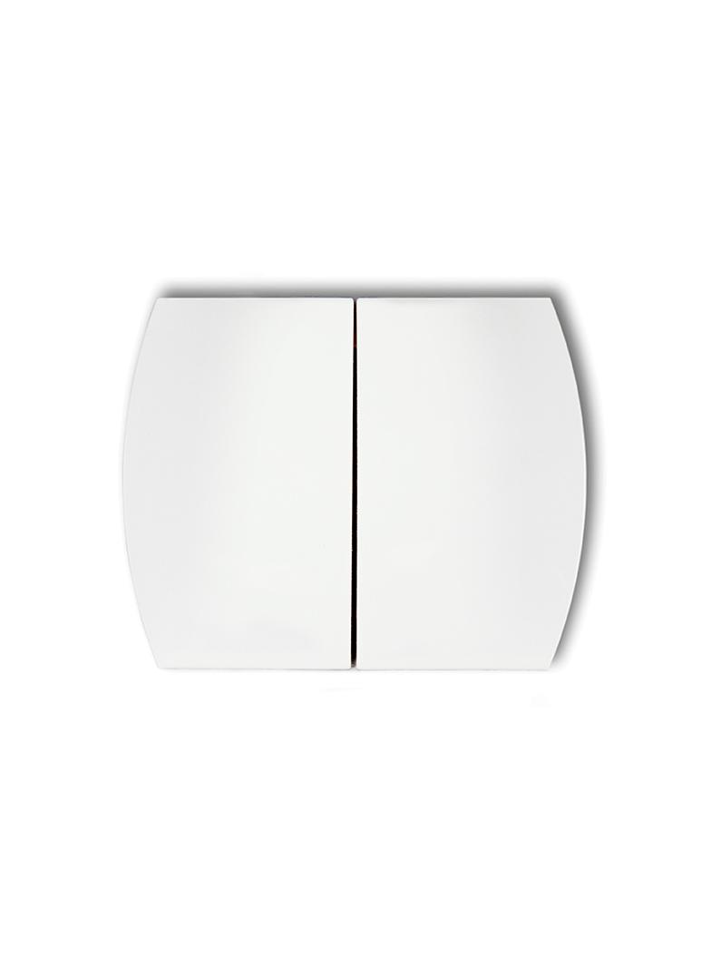 Klawisze podwójne do łączników TREND, LOGO (komplet dwóch sztuk) biały