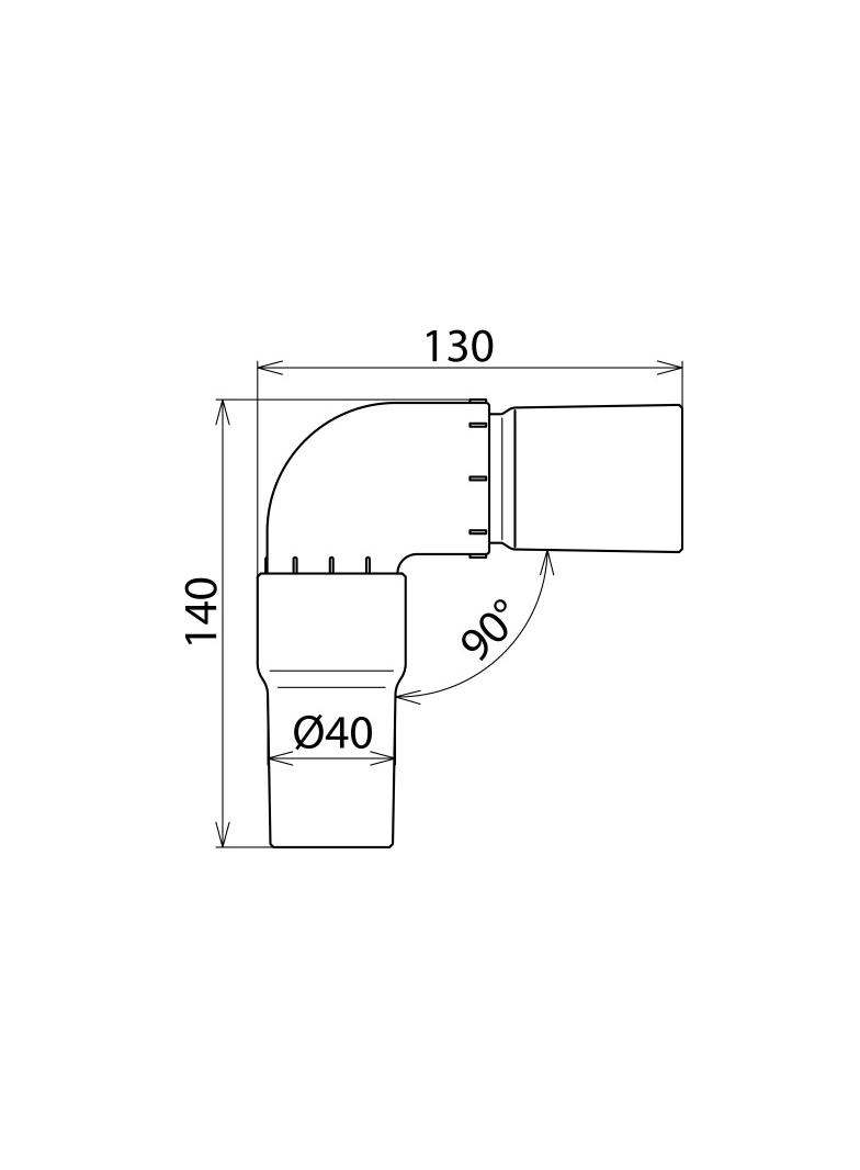 Winkiel 90 st. fi 40 / dł. 120 mm