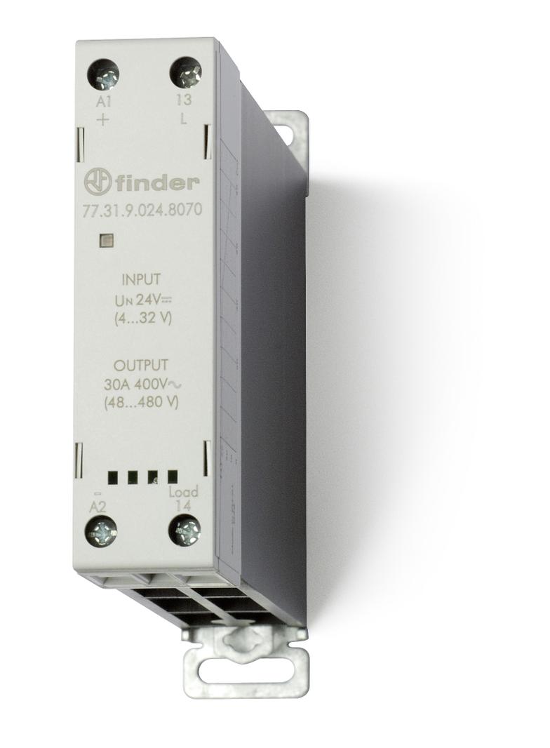 Przekaźnik półprzewodnikowy 1 Z; 30A; sterowanie 24V DC; wyjście 400V AC załączanie w zerze, 77.31.9