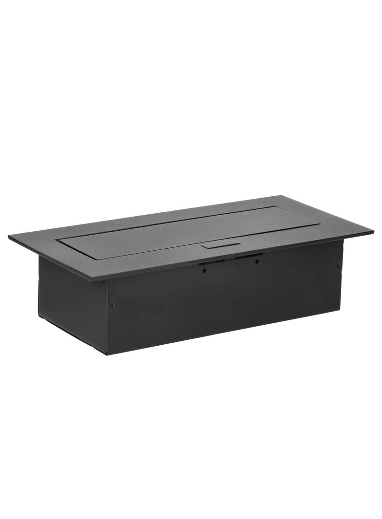 Gniazdo meblowe wpuszczane w blat z płaskim rantem, 3x2P+Z (Schuko), czarne OR-GM-9036(GS)/B ORNO