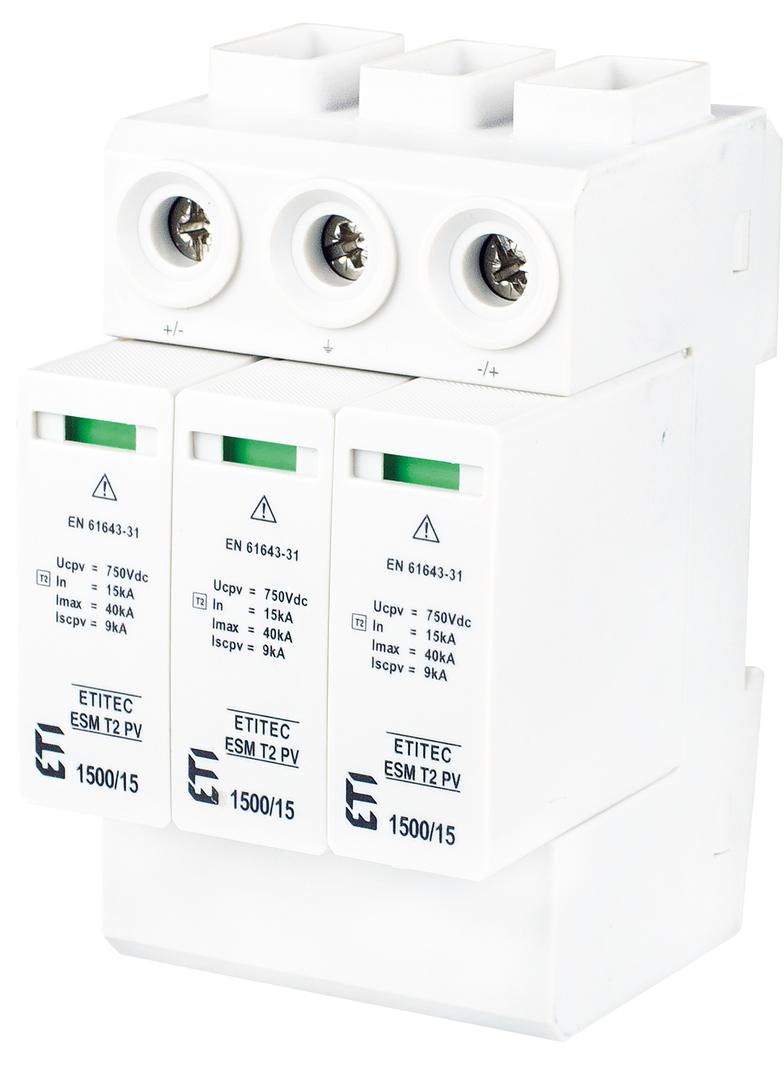 Ogranicznik przepięć T2 (C) - do systemów PV TEC ESM T2 PV 1500/15 Y  RC 002440685 ETI