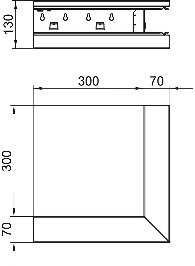 GS-AA70130RW, NAROŻE ZEWN. 70X130 CZ.B.