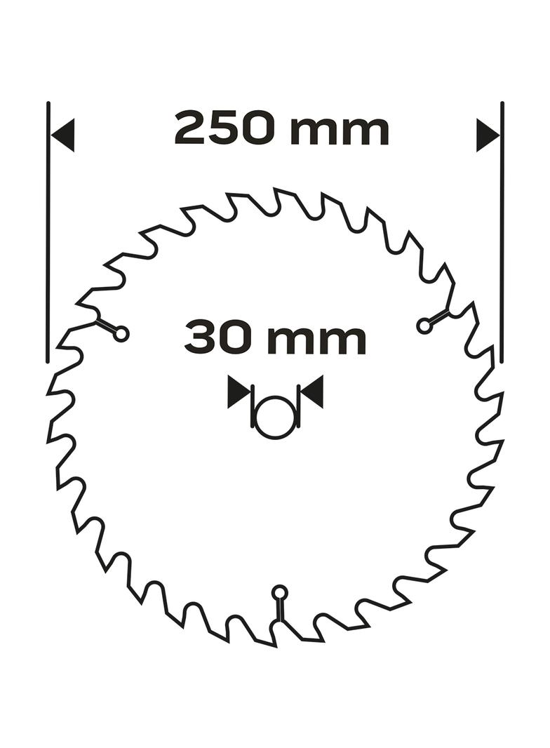 Tarcza do pilarki, widiowa, 250 x 30 mm, 100 zębów, do aluminium