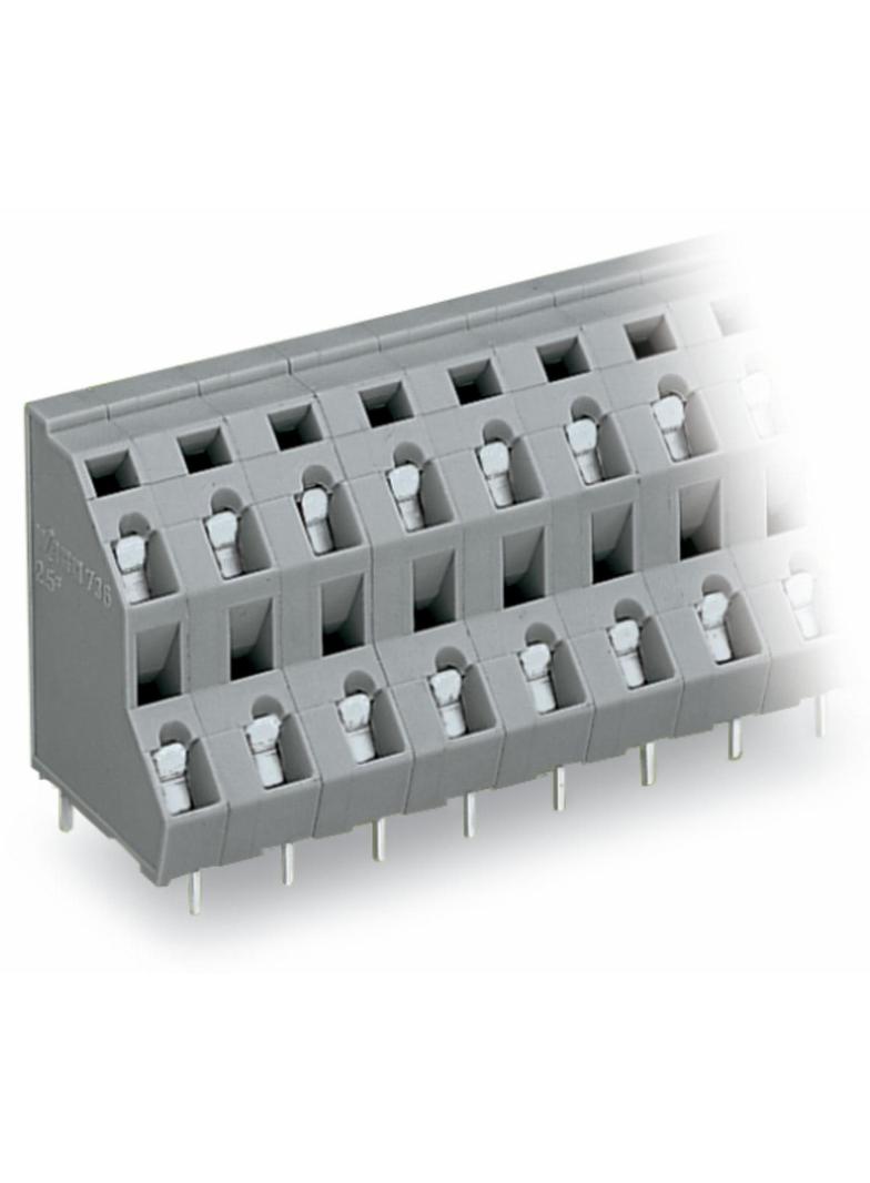 2-piętrowa listwa do pł. drukowanych 6-bieg. szara raster 7,5 mm