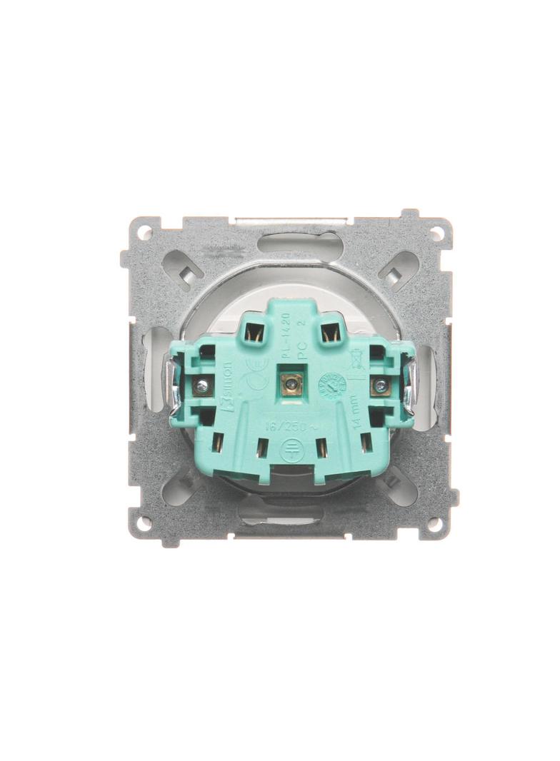 Simon Basic Gniazdo wtyczkowe pojedyncze z uziemieniem 16A 250V z przesłonami torów prądowych szybkozłączka biały BMGZ1CZ.01/11 BMGZ1cz.01/11 KONTAKT