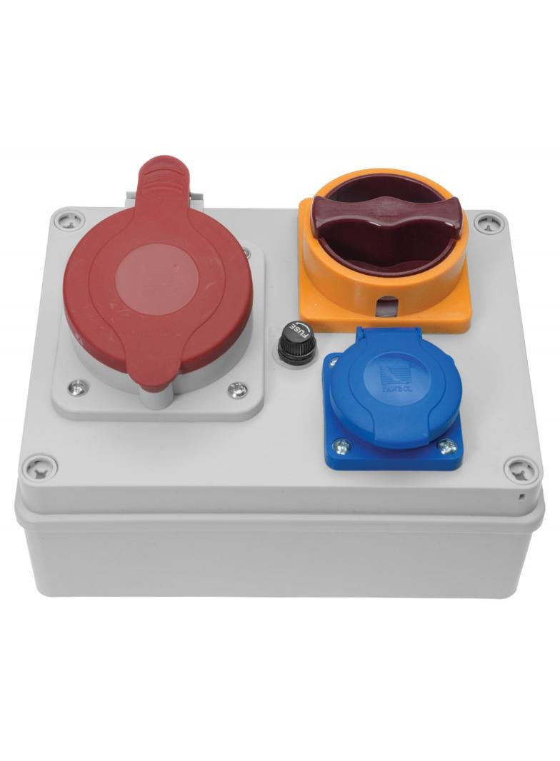 R-BOX 190,  1 x 32A / 5p, 1 x 250 V, wył. 0/1