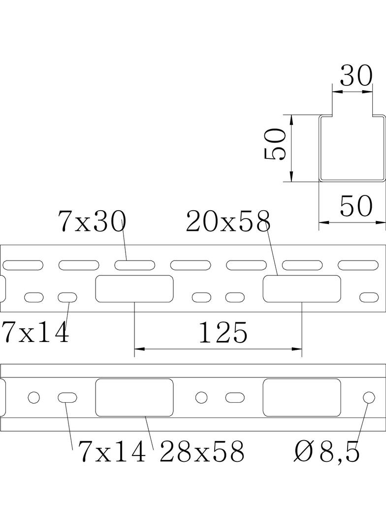MINIKANAŁ AZ 50X50 VA 1.430