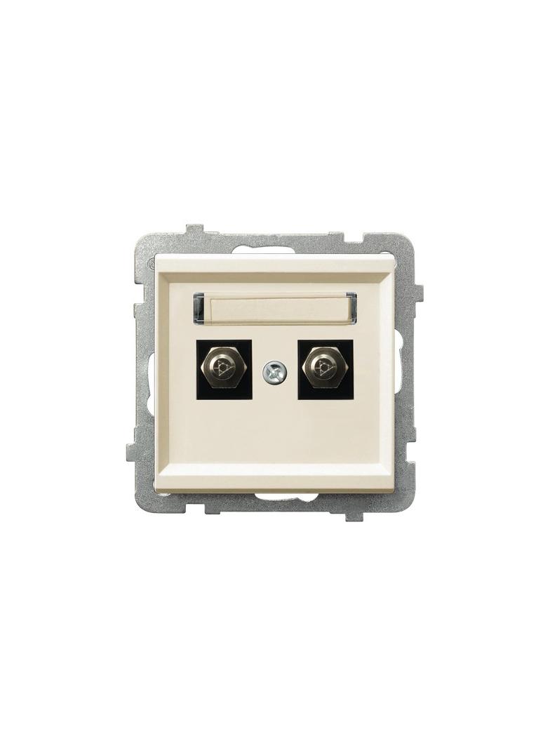 SONATA Gniazdo ekwipotencjalne podwójne - kolor ecru