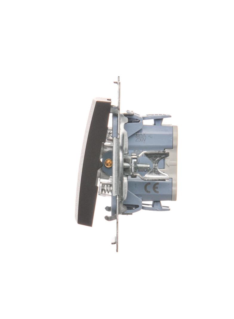 Simon 54 Przycisk pojedynczy zwierny z podświetleniem LED bez piktogramu 10A szybkozłączka brąz mat