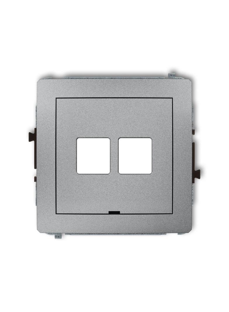 DECO Mechanizm gniazda multimedialnego podwójnego bez modułu, bez pola opisowego (standard Keystone)