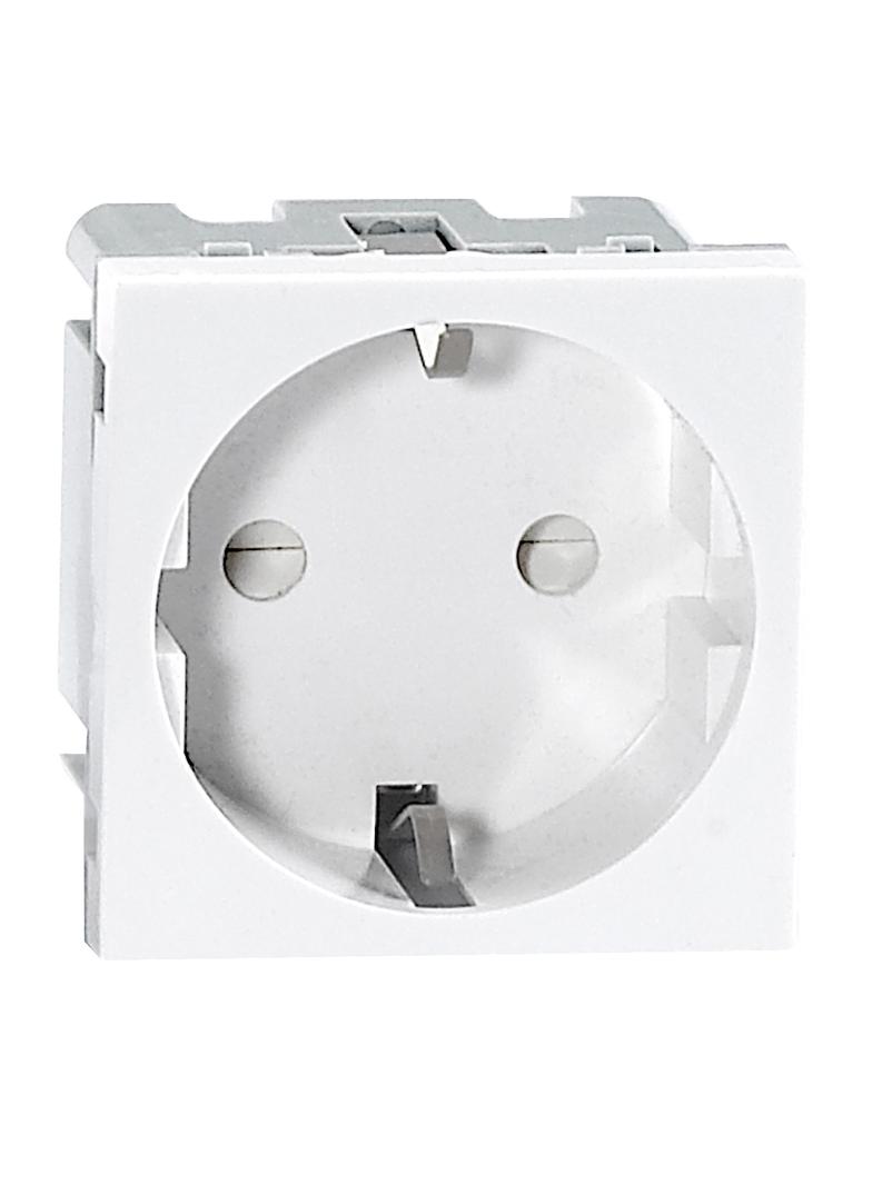 NOEN GS, gniazdo modułowe 45x45mm 1x2P+Z, typ F schuko, 16A 250V, białe OR-GM-9010/W/GS ORNO