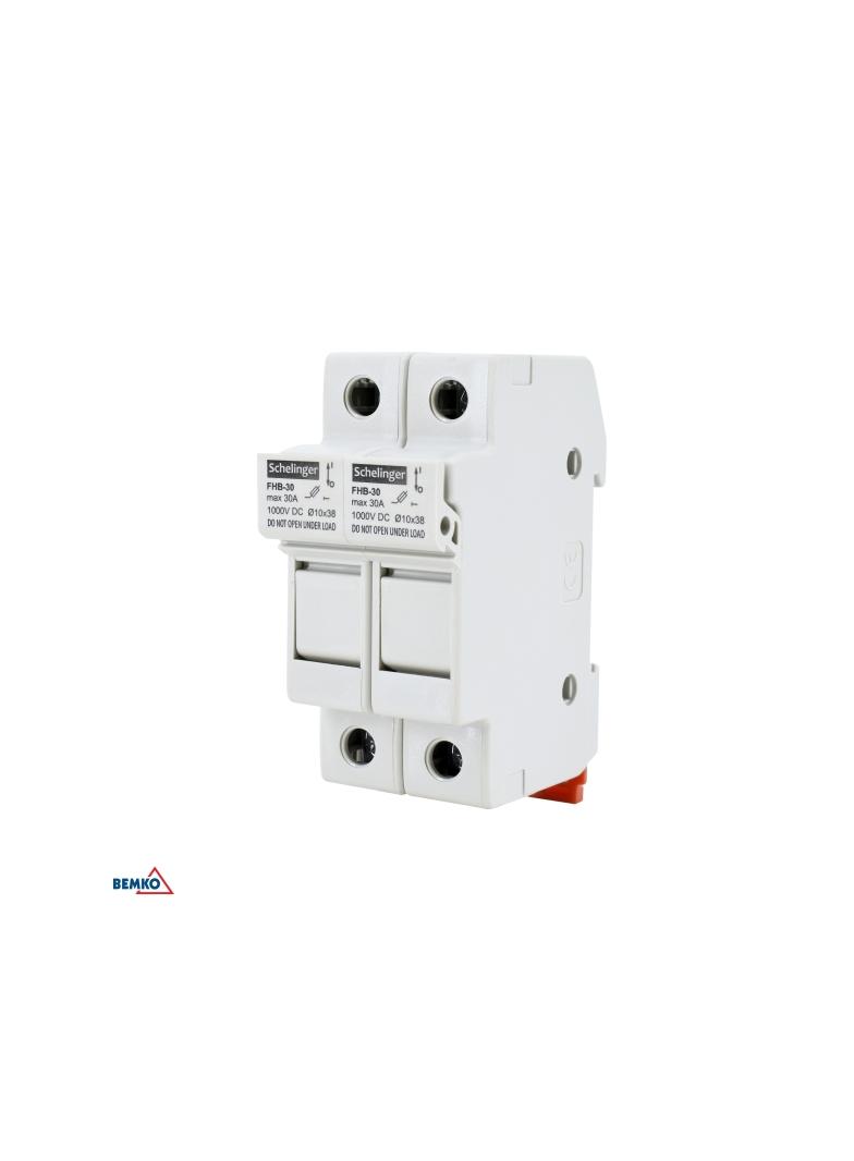 PODSTAWA BEZPIECZNIKOWA 2-POLOWA DO WKŁADEK 10x38 1000V DC MAX. 32A