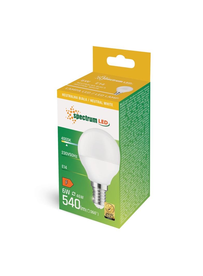 LED KULKA   E-14 230V 6W NW SPECTRUM