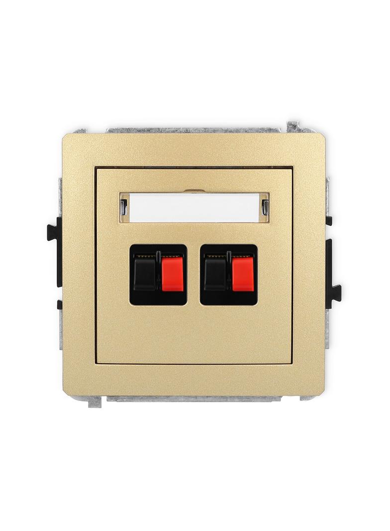 DECO Mechanizm gniazda głośnikowego podwójnego złoty