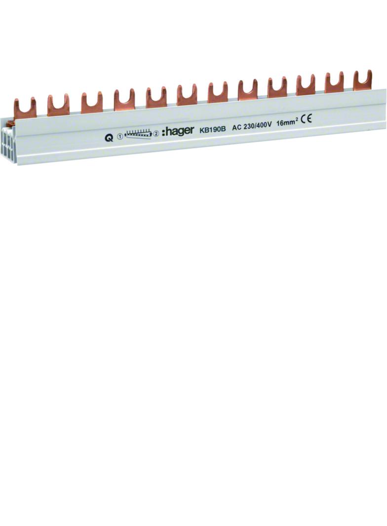 Szyna grzebieniowa kołkowa pozioma 1P 20mm2 57M KB190B HAGER