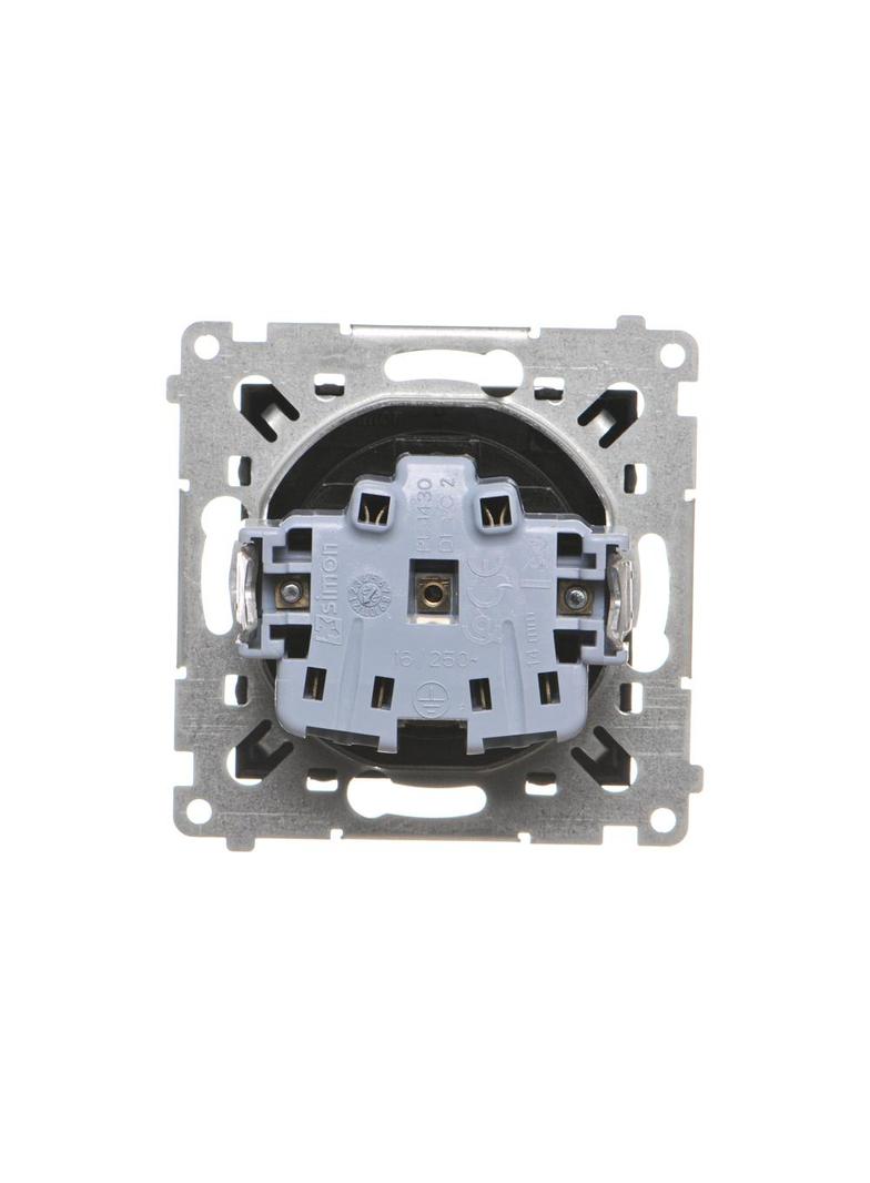 Simon 54 Gniazdo IP44 bez uszczelki 16A z. śrub. klapka transp. czarny *Wymagana uszczelka ramki