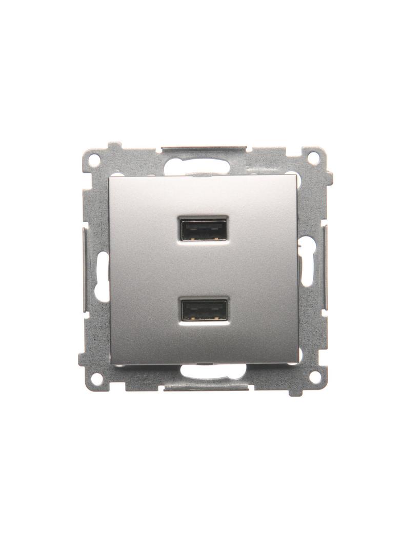 Simon 54 Ładowarka 2 x USB 2.1 A 5V DC 230V srebrny mat
