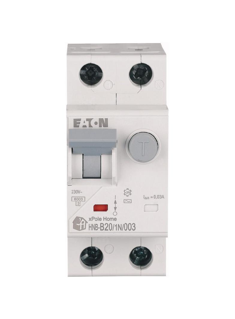 HNB-B20/1N/003 Wyłącznik różnicowonadprądowy 6kA B20A 1P+N 30mA typ AC 195122 EATON