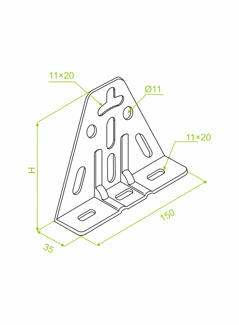 PST Podstawa sufitowa trójkątna