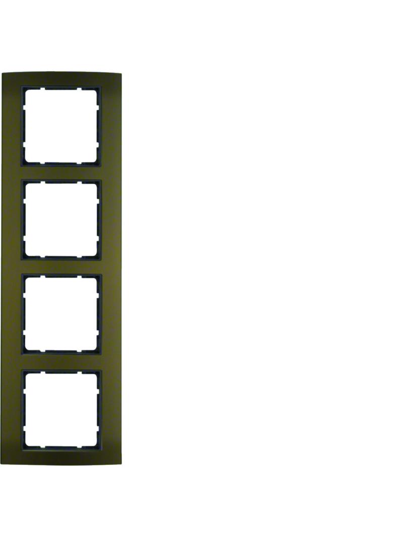 BERKER B.3 Ramka poczwórna aluminium brązowa/antracyt 10143001 HAGER