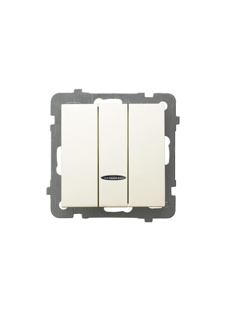 AS Łącznik potrójny z podświetleniem pomarańczowym - kolor ecru