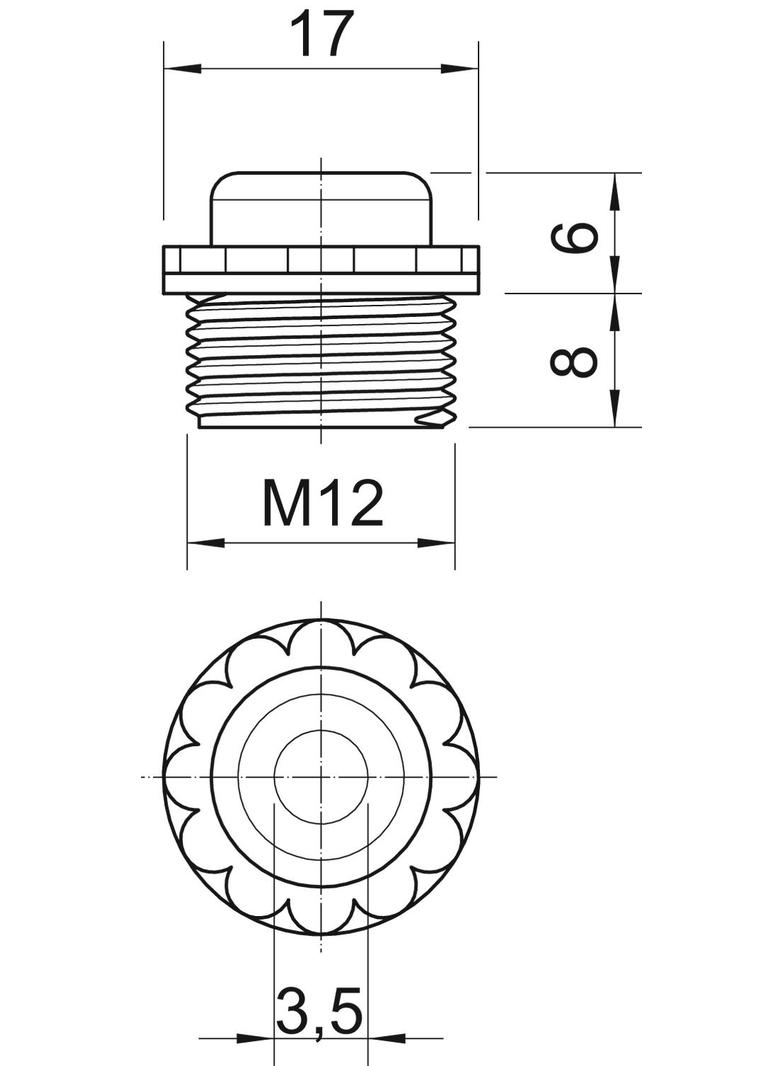 90 M, ZAŚLEPKI ZAMKNIĘTE M12 J.SZ.