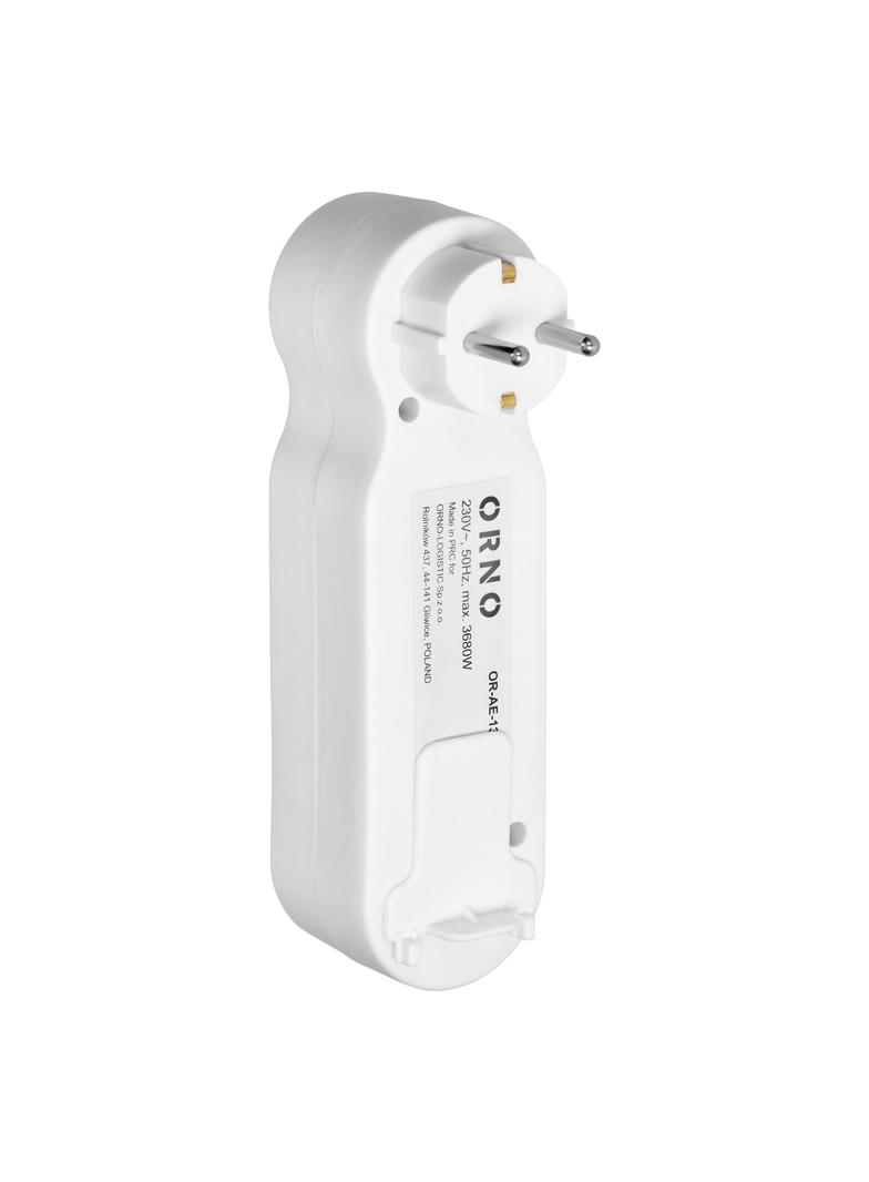 Rozgałęźnik 3x2P+Z z włącznikiem, Schuko, wtyczka górna, biały OR-AE-13254(GS) ORNO