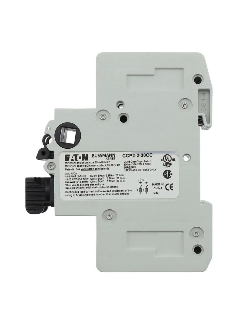 2 Pole Comp Ckt Protect 30A Rozłącznik bezpiecznikowy CCP 600VAC 125VDC 30A UL98 2P 60 Hz Kl CCP2-2-