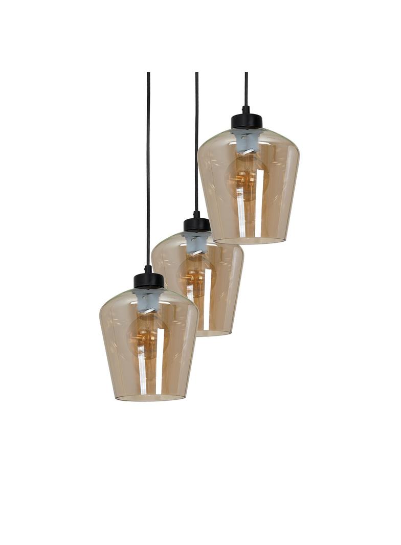 Milagro lampa wisząca Santiago Amber 3xE27 czarna MLP6613