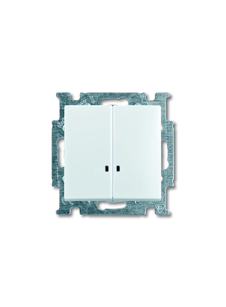 BASIC55 Wyłącznik z klawiszem świecznikowy Z lampką neonową biały alpejski