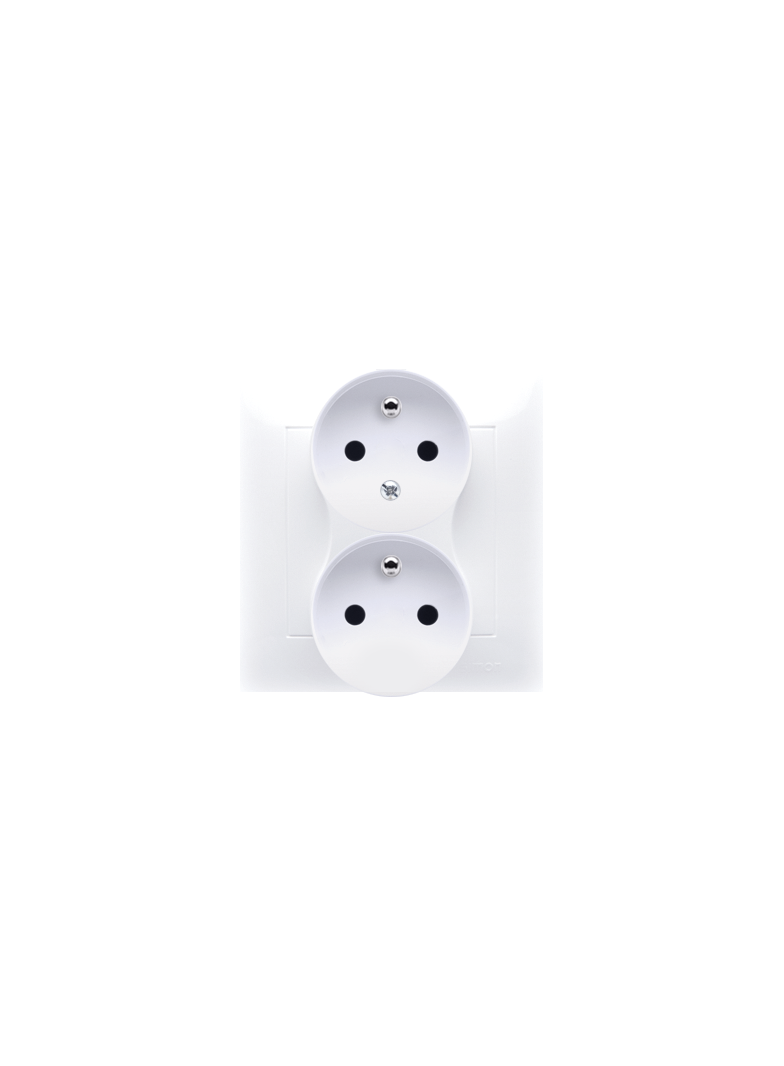 Simon 54 Gniazdo z/u podwójne z funkcją niezm. faz16A z. śrub. monoblok biały