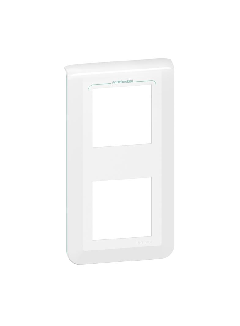 Mosaic Ramka Podwójna Pionowa - 2x2 Moduły Biała Antybakteryjna Do Uchwytu Nr Ref 0802 52/58 Legran 078723L LEGRAND