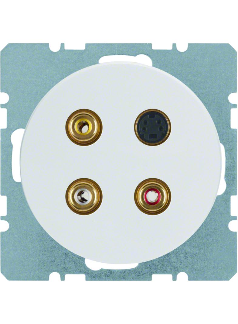 BERKER R.1/R.3 Gniazdo 3 x cinch/S-Video biały 3315322089 HAGER