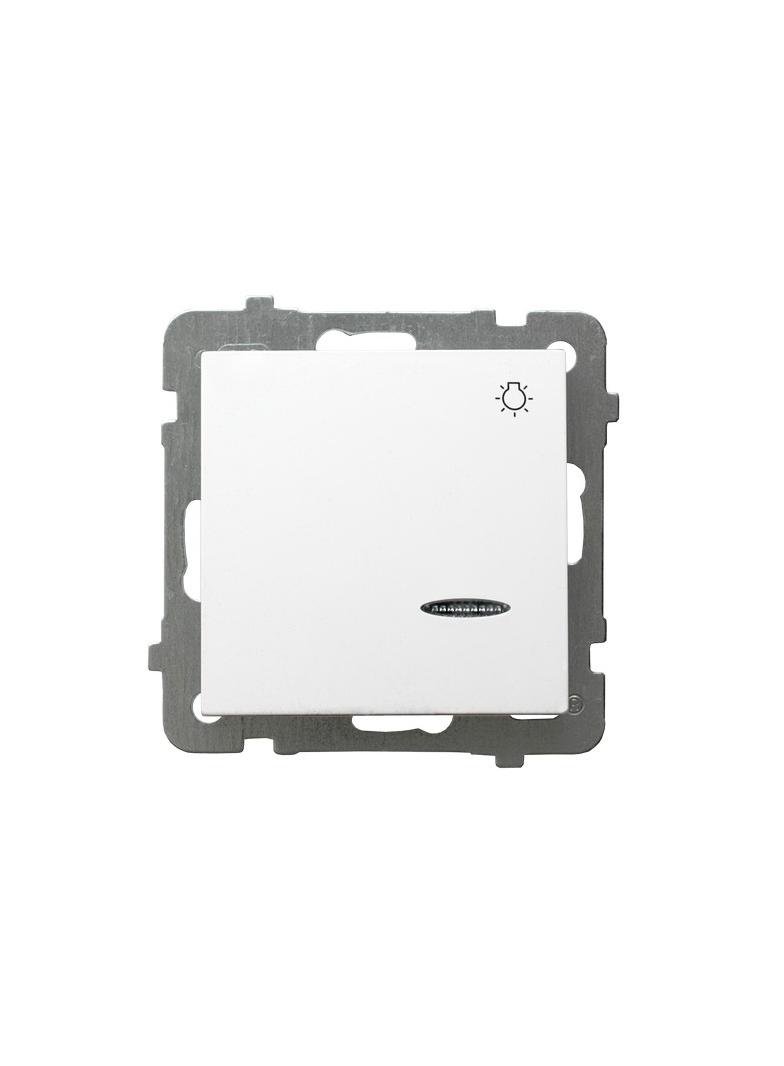 AS Łącznik zwierny  światło  z podświetleniem pomarańczowym - kolor biały