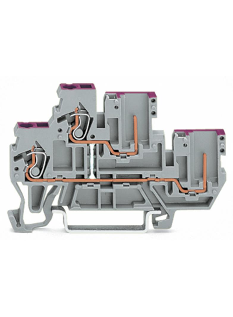 X-COM dwupiętrowa złączka bazowa 2-przewodowa/2-pinowa L szara