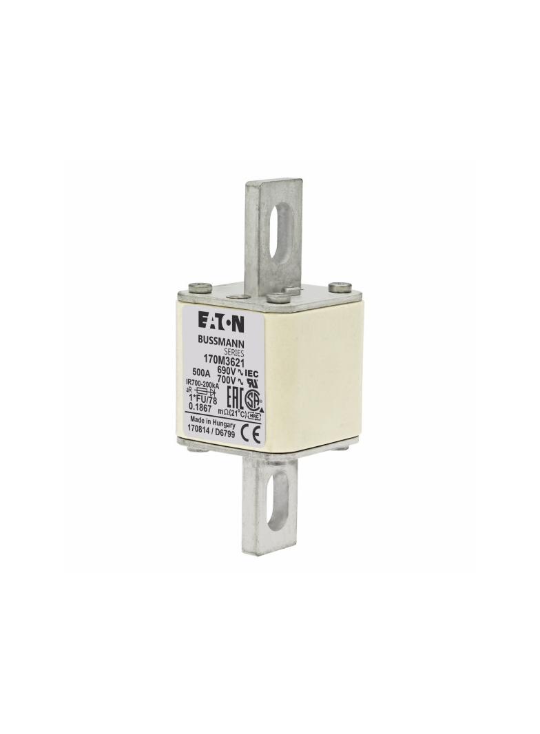 FUSE 500A 690V 1*FU/78 AR UC Wkładka szybka 500A AC 690V rozmiar 1 45x45x110 mm aR, 170M3621 EATON