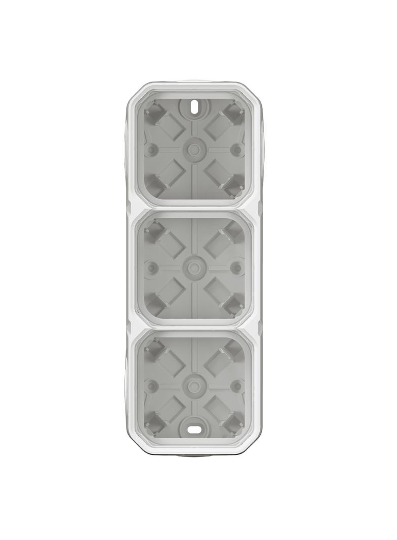 NOWE PLEXO - PUSZKA NATYNKOWA PODTRÓJNA Z PRZEPUSTEM MEMBRANOWYM BIAŁA