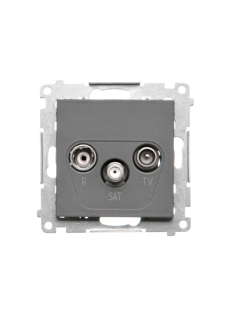 Simon 55 Gniazdo antenowe R-TV-SAT końcowe/zakończeniowe 1x Wejście: 5 MHz÷2,4 GHz Aluminium mat