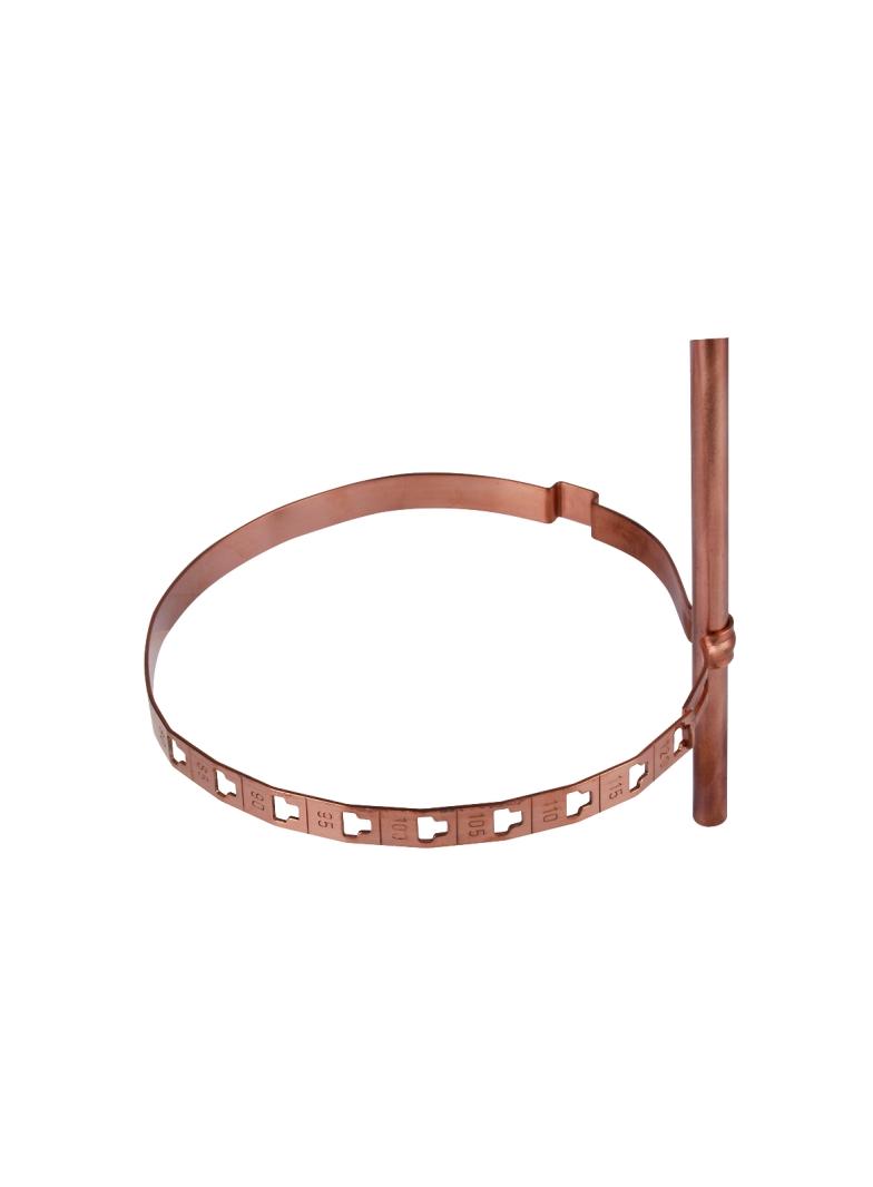 Wspornik do drutu 8 mm z obejmą PS do rury spustowej, Cu