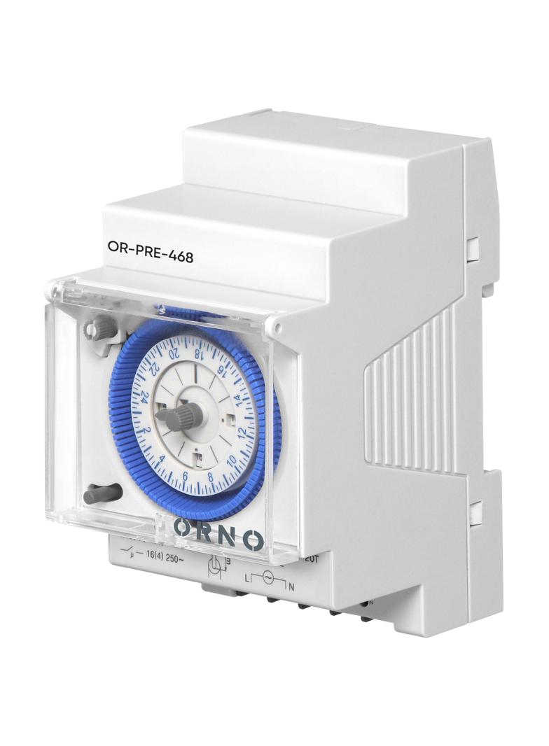 Mechaniczny programator czasowy 3 modułowy, 24 godziny, minimum 15 minut, 110-230 VAC, rezerwa 200 g