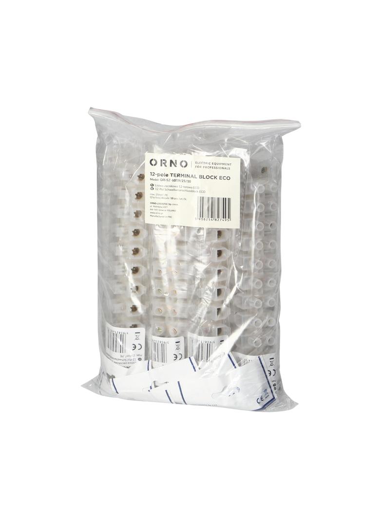 Listwa zaciskowa 12-torowa ECO max.25mm2,PE 10 szt. OR-SZ-8019/25/10 ORNO