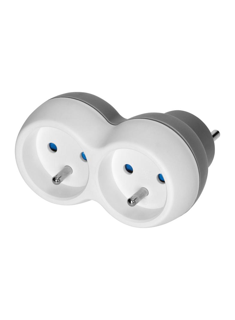 Rozgałęźnik 2x2P+Z biało-szary OR-AE-13238 ORNO