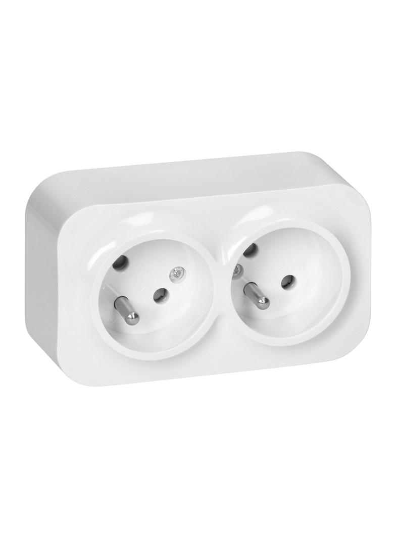 Gniazdo podwójne natynkowe ToDo 16A 230VAC IP20 białe 10 szt. OR-OE-7206/W/10 ORNO