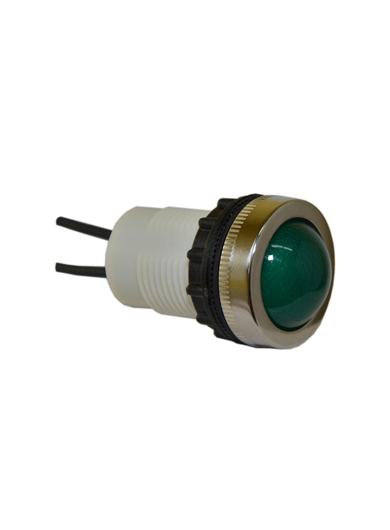 Lampka D22MPB 24V-230V metalowa zielona