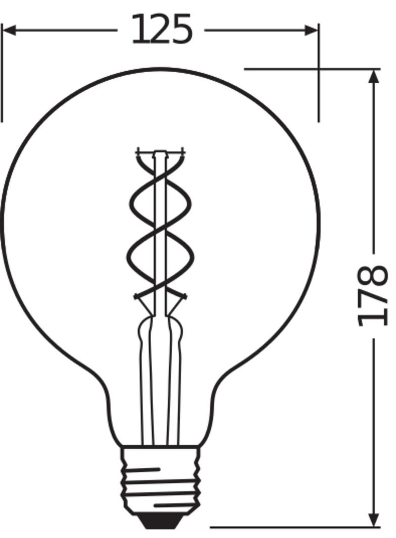 Lampa LED Vintage 1906 CL GLOBE125 Filament szkło przezroczyste GOLD 27 non-dim 5W 820 E27
