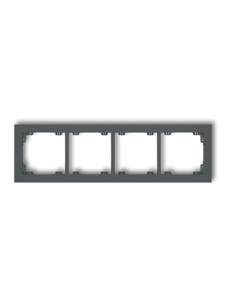 DECO Ramka uniwersalna poczwórna z tworzywa grafitowy mat